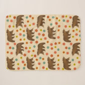 Couverture Sherpa Motif floral de l'ours (Devant (Horizontal))