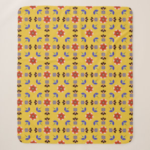 Couverture Sherpa Motif floral géométrique de style scandinave