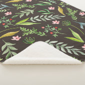 Couverture Sherpa Motif floral incomparable. Aquarelle dessinée à la (3/4)