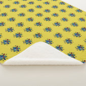 Couverture Sherpa Motif floral jaune (3/4)