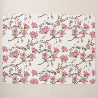 Couverture Sherpa Motif floral rose Fleuraison de cerisier