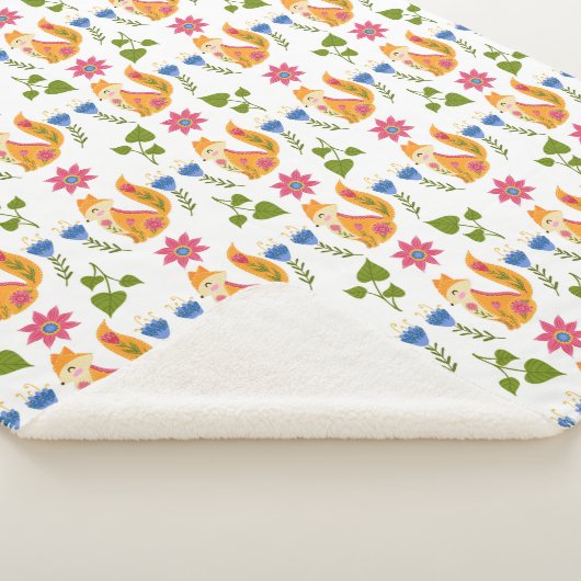 Couverture Sherpa Motif floral rusé assez en pastel (3/4)