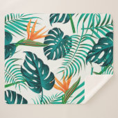 Couverture Sherpa Motif floral sans couture avec feuilles. dos tropi (Devant (Horizontal))