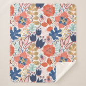 Couverture Sherpa Motif floral transparent sur blanc. backgro Abstra (Devant)