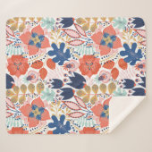 Couverture Sherpa Motif floral transparent sur blanc. backgro Abstra (Devant (Horizontal))