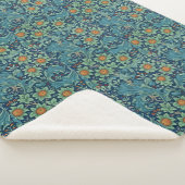 Couverture Sherpa Motif floral William Morris Rouge Jaune bleu vert (3/4)
