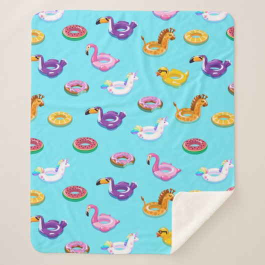 Couverture Sherpa Motif flottant de la piscine d'été (Devant)