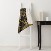 Couverture Sherpa Motif fluide floral, effet texture. Indien ou (En situation)