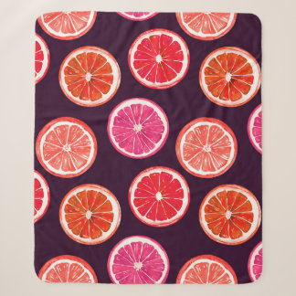 Couverture Sherpa Motif foncé Citrus peint à la main