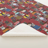 Couverture Sherpa Motif frais de chat de hippie (3/4)