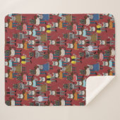 Couverture Sherpa Motif frais de chat de hippie (Devant (Horizontal))