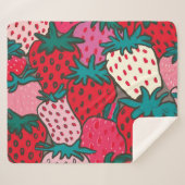 Couverture Sherpa Motif Fraise (Devant (Horizontal))