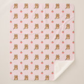 Couverture Sherpa motif fraise et chipmunk (Devant)