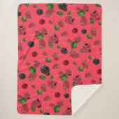 Couverture Sherpa Motif framboise (Devant)