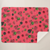 Couverture Sherpa Motif framboise (Devant (Horizontal))