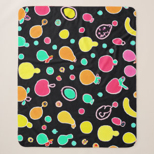 Couverture Sherpa Motif Fruit Néon Éclatant