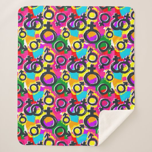 Couverture Sherpa Motif Gay pride de Neon (Devant)