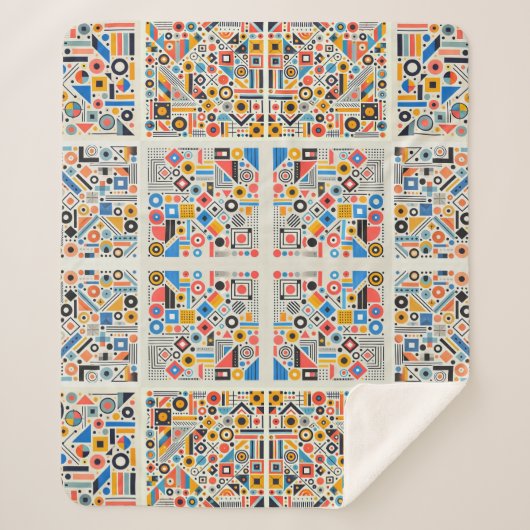 Couverture Sherpa Motif géométrique (Devant)