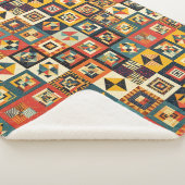 Couverture Sherpa Motif géométrique abstrait coloré en carrelage (3/4)