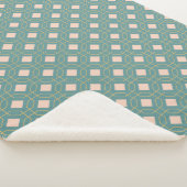 Couverture Sherpa Motif géométrique Art déco en bleu pastel et rose (3/4)