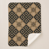 Couverture Sherpa Motif géométrique Carré Gold Black Art Deco (Devant)