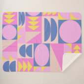 Couverture Sherpa Motif géométrique Cute Rose violet Patchwork (Devant (Horizontal))