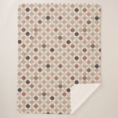 Couverture Sherpa Motif géométrique de pois brun et rose (Devant)