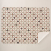 Couverture Sherpa Motif géométrique de pois brun et rose (Devant (Horizontal))
