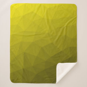 Couverture Sherpa Motif géométrique dégradé foncé jaune