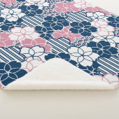 Couverture Sherpa motif géométrique des fleurs japonaises Sakura (3/4)