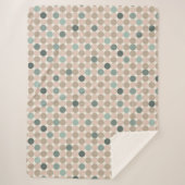 Couverture Sherpa Motif géométrique des pois verts et roses (Devant)