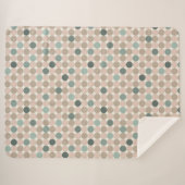 Couverture Sherpa Motif géométrique des pois verts et roses (Devant (Horizontal))