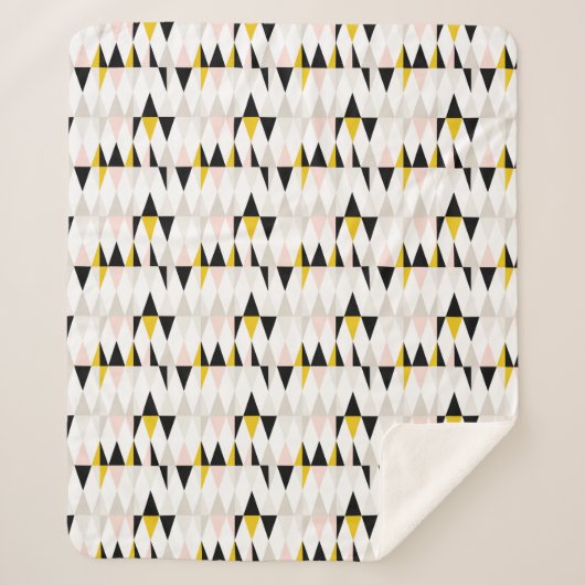 Couverture Sherpa Motif géométrique fendu de triangle (Devant)