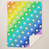 Couverture Sherpa Motif géométrique Hexagon arc-en-ciel lumineux (Devant)