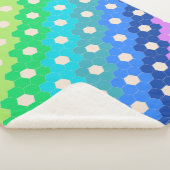Couverture Sherpa Motif géométrique Hexagon arc-en-ciel lumineux (3/4)