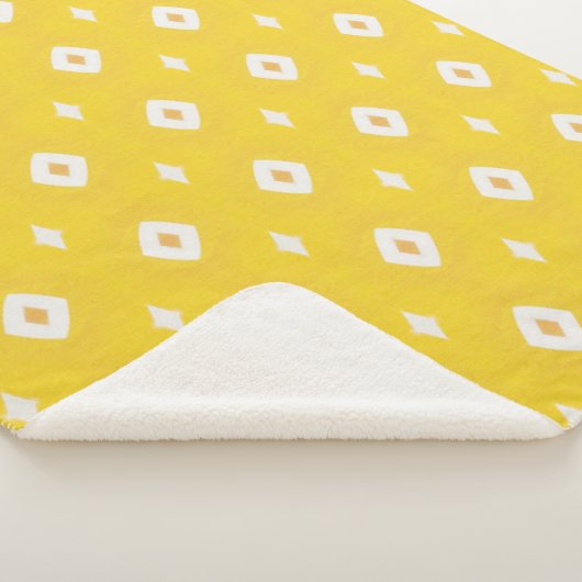 Couverture Sherpa Motif géométrique jaune moderne (3/4)