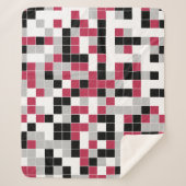 Couverture Sherpa Motif géométrique Magenta moderne (Devant)