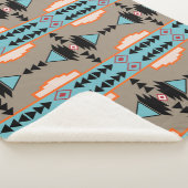 Couverture Sherpa Motif géométrique mexicain Aztec (3/4)