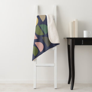 Couverture Sherpa Motif géométrique moderne dans les tons pastel