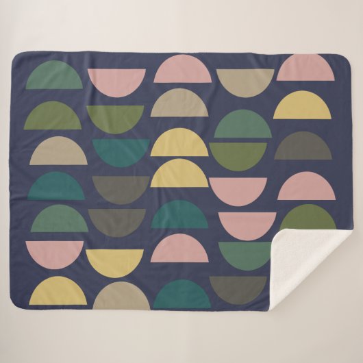 Couverture Sherpa Motif géométrique moderne dans les tons pastel (Devant (Horizontal))