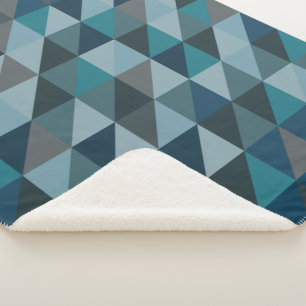 Couverture Sherpa Motif géométrique moderne et élégant de Blue O