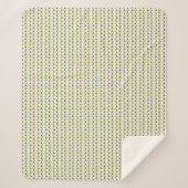 Couverture Sherpa Motif géométrique moderne vert citron violet (Devant)