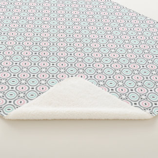 Couverture Sherpa Motif géométrique pastel moderne et doux en Sherpa