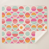 Couverture Sherpa Motif géométrique rose orange (Devant (Horizontal))