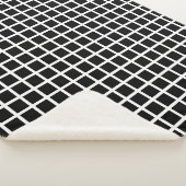 Couverture Sherpa Motif géométrique sans couture. Carré noir sur bla (3/4)