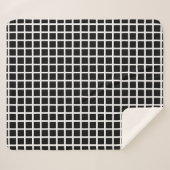 Couverture Sherpa Motif géométrique sans couture. Carré noir sur bla (Devant (Horizontal))