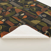 Couverture Sherpa Motif géométrique sombre du milieu du siècle (1) (3/4)