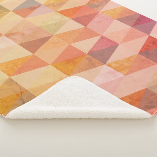 Couverture Sherpa Motif géométrique Triangle souple (3/4)