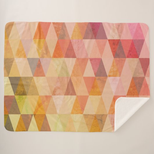 Couverture Sherpa Motif géométrique Triangle souple (Devant (Horizontal))