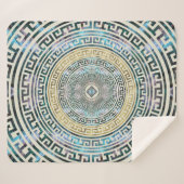 Couverture Sherpa Motif grec circulaire de méandre - clé grecque (Devant (Horizontal))